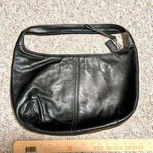 Coach Ergo Black Leather large shoulder hobo Bag